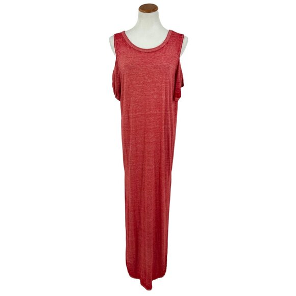 NWT Free People Casual Cold Shoulder Side Slits Relaxed Boho Jersey Maxi Dress - Picture 3 of 16